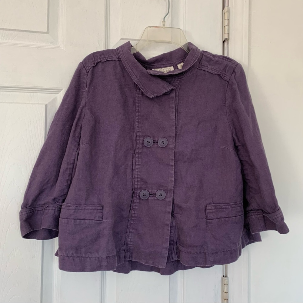 Coldwater Creek Purple Linen Jacket